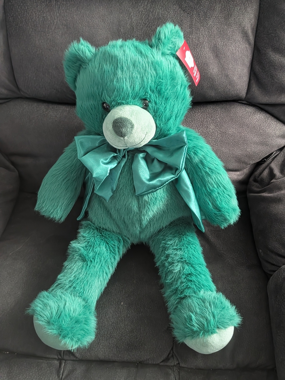 LG Green Plush Teddy Bear with Satin Bow